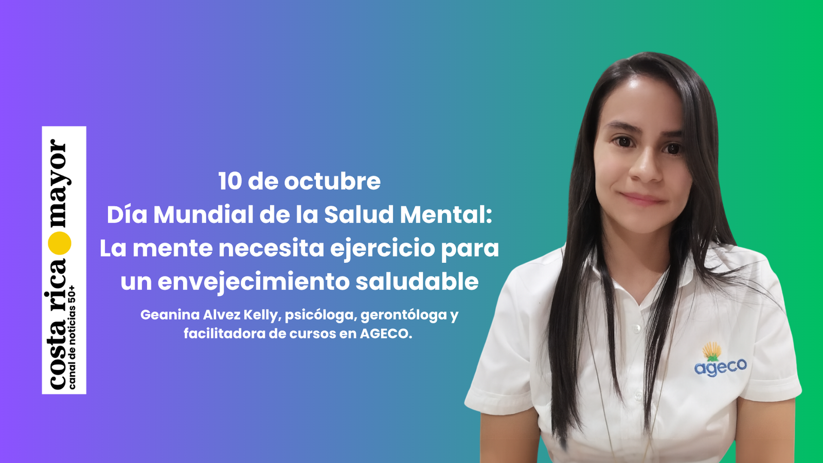 10 de octubre: Día Mundial de la Salud Mental:La mente necesita ejercicio para un envejecimiento saludable