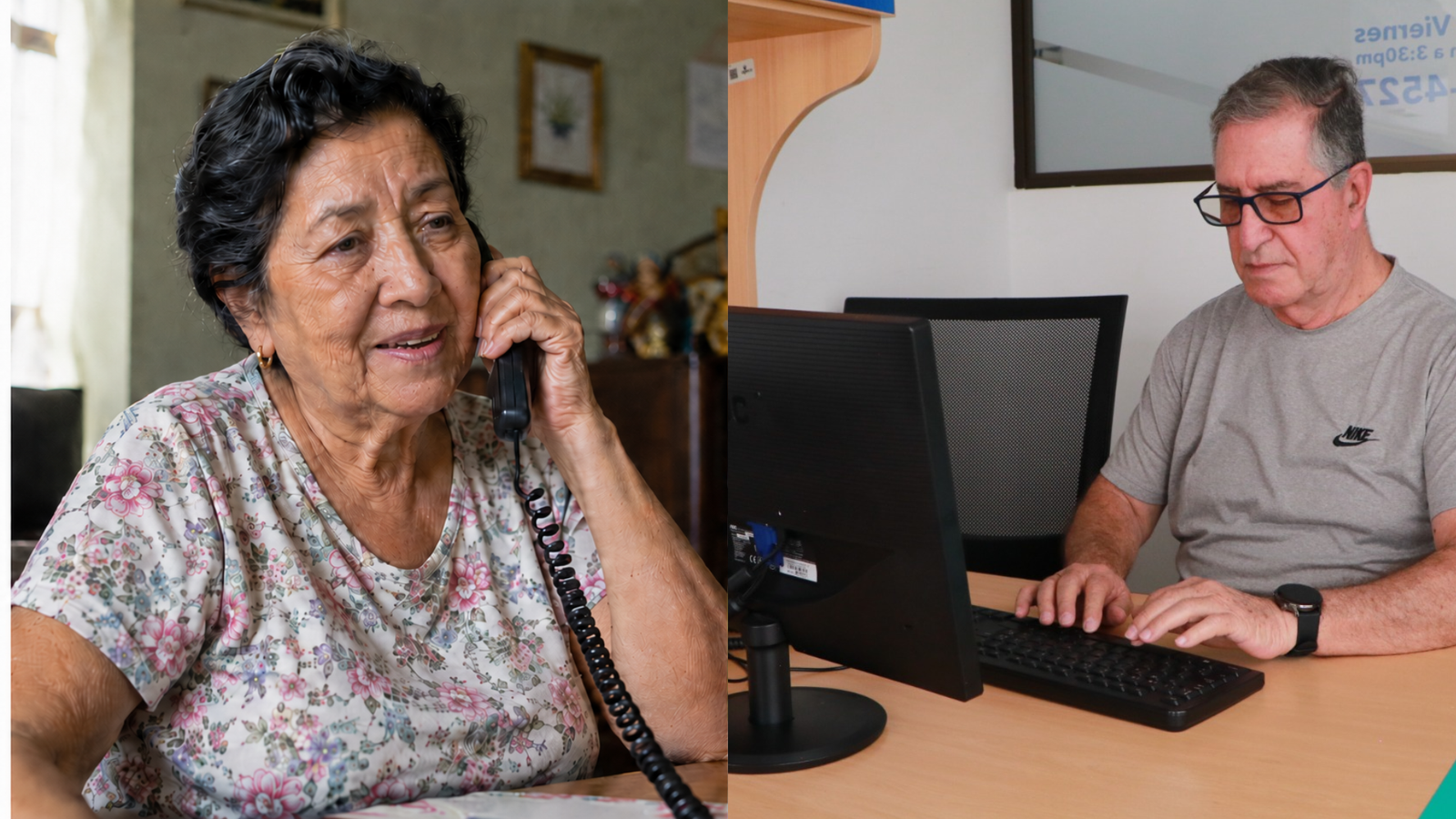 ¿Le pasa a usted o a alguien que quiere? En AGECO, personas mayores voluntarias atienden una línea que escucha, orienta y acompaña