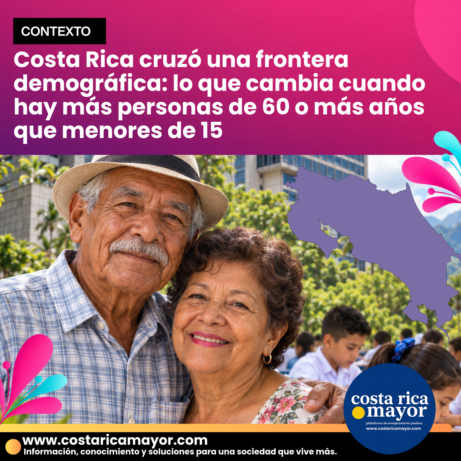 Costa Rica cruzó una frontera demográfica: lo que cambia cuando hay más personas de 60 o más años que menores de 15
